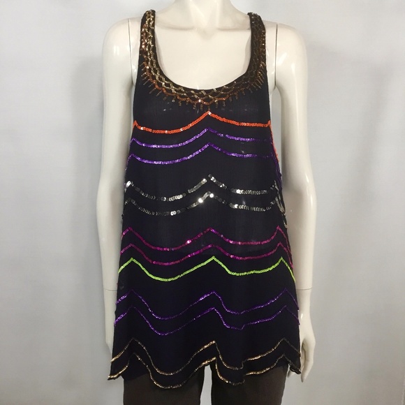 Free People Top with Sequins - Picture 1 of 2